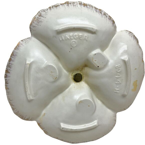 Vintage Haegar Pottery MCM Tiered Platter Gold Leaf Serving Tray 8044-H - Picture 7 of 7